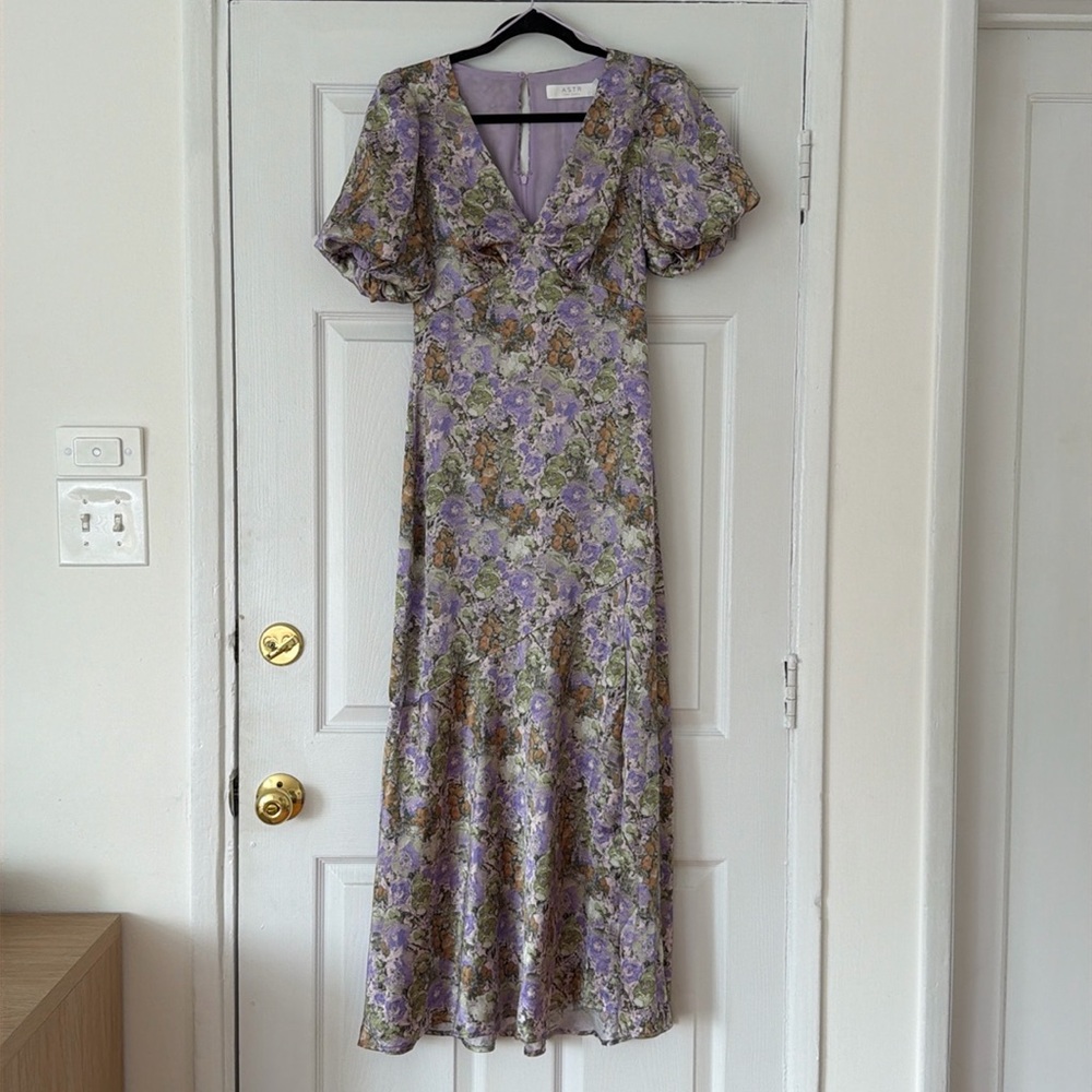 Astr Lavender Floral Maxi Dress
